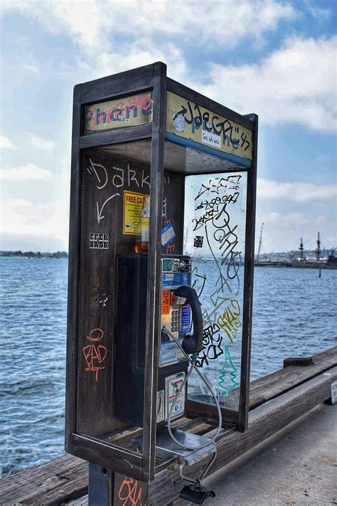 Free stock photo of old school, payphone, spray paint