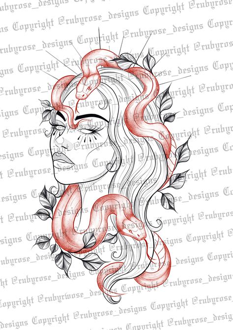 Lady Venom — Ruby Rose Designs in 2021 | Medusa tattoo design, Tattoo themes, Simplistic tattoos