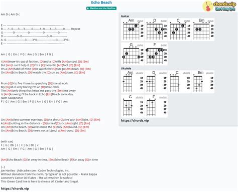 Hợp âm: Echo Beach - cảm âm, tab guitar, ukulele - lời bài hát | chords.vip