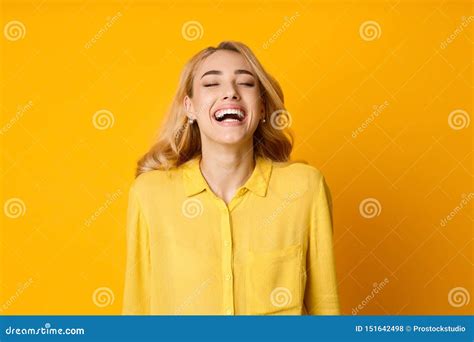 Woman Laughing Out Loud, Hearing Funny Joke Stock Photo - Image of hear, concept: 151642498