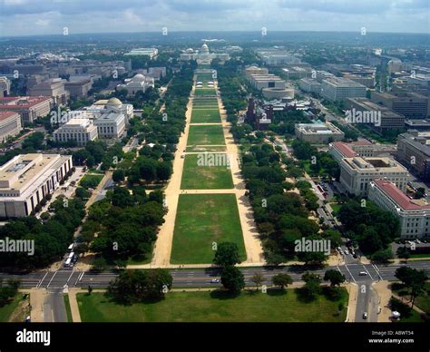 Aerial View of Washington DC USA Including The Mall and The Capitol ...