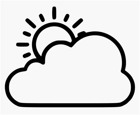 Png Library Clouds Svg Art - Sun And Clouds Clipart Black And White, Transparent Png ...