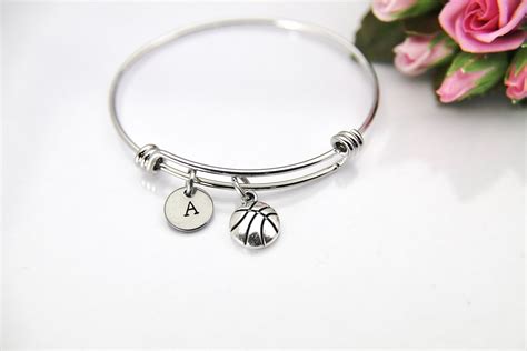 Basketball Bracelet Basketball Bangle Basketball Charm - Etsy