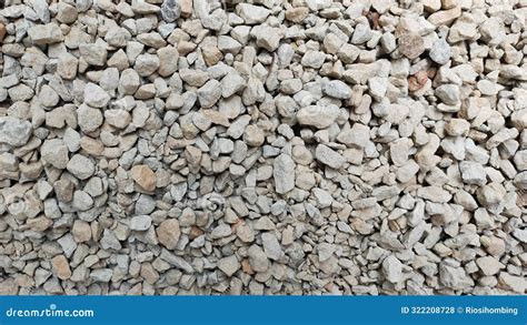 Close Up of Light Gray Gravel Texture with Various Rock Sizes for Construction and Landscaping ...