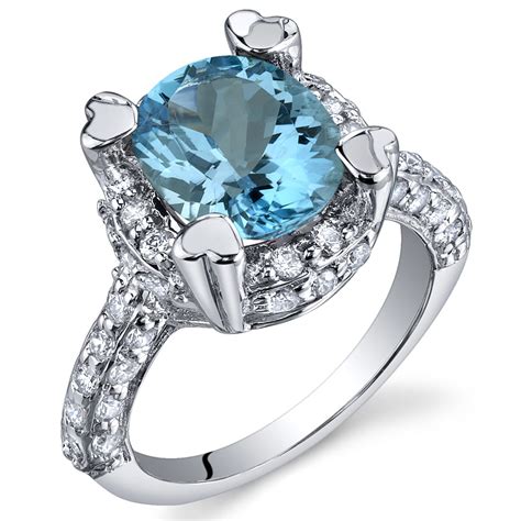 3.00 Ct Swiss Blue Topaz Engagement Ring in Rhodium-Plated Sterling Silver - Walmart.com