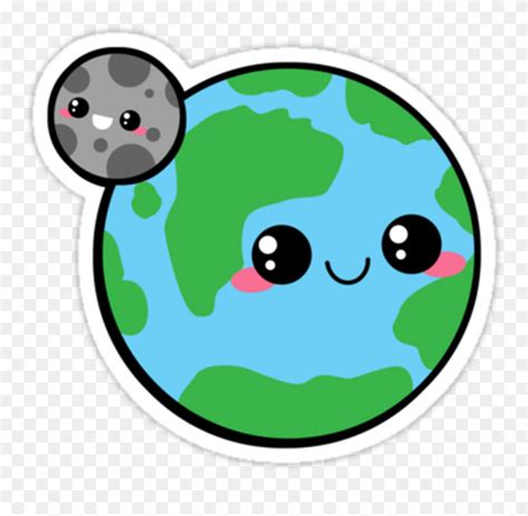 Kawaii Earth Moon Planet - Cute Earth Cartoon Png Clipart (#5265823) - PinClipart