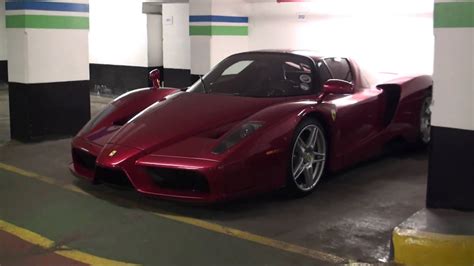 Super Rare Dark Red Ferrari Enzo Walkaround in London - Gumball 3000 ...