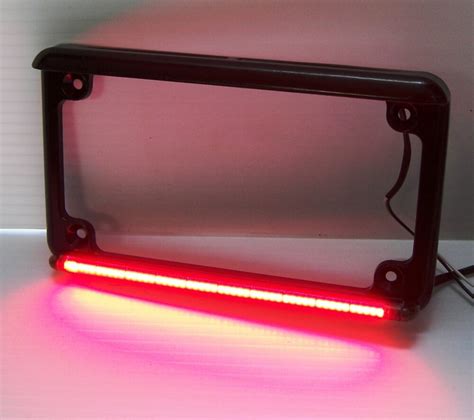 Integrated LED Motorcycle License Plate Frame with Turn Signals