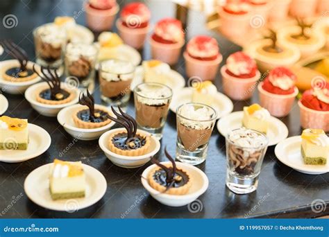 Desserts in the Buffet Line. for Event Party Stock Image - Image of ...