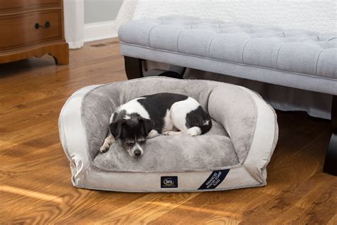 SertaPedic Memory Foam Mini Couch Dog Bed, Grey, Small - Walmart.com