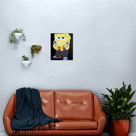 "Gangster Spongebob meme 90s Thug Cartoon Drip meme " Metal Print for Sale by UGettzCo | Redbubble