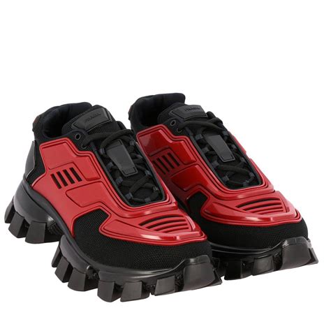 Prada Rubber Cloudbust Thunder Sneakers in Black/Red (Red) for Men - Lyst