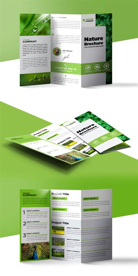 Nature Tri Fold Brochure Template Free PSD | PSDFreebies.com