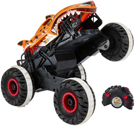 Buy Hot Wheels Rc Monster Trucks Unstoppable Tiger Shark in 1:15 Scale, Remote-Control Toy Truck ...