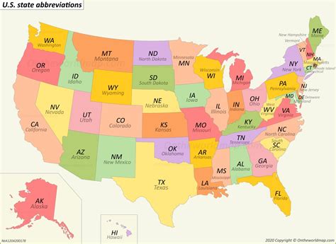 Usa Map States Abbreviations