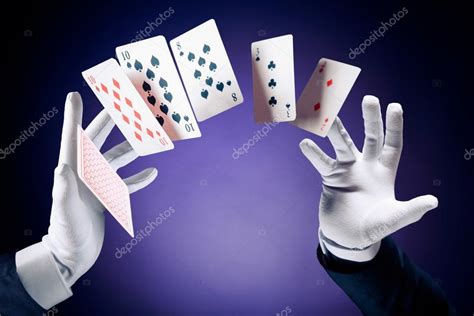 Magician making card tricks — Stock Photo © fergregory #82284470