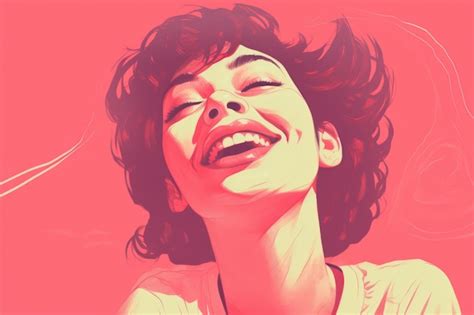 Premium AI Image | an illustration of a woman laughing