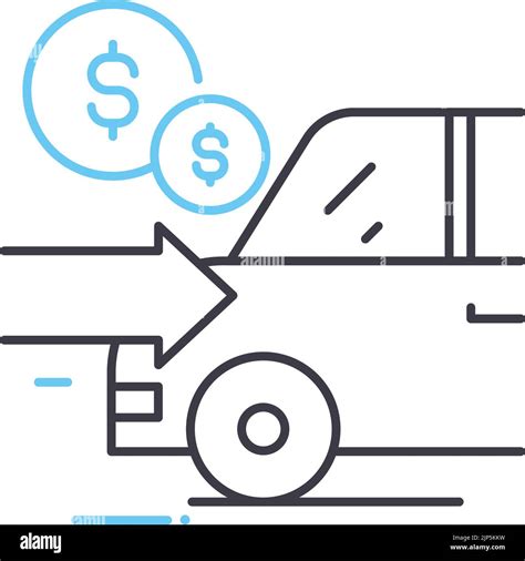 cash on delivery concept line icon, outline symbol, vector illustration, concept sign Stock ...