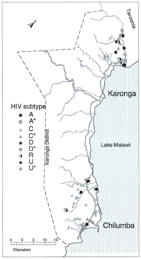 Map of Karonga District, Malawi, showing the areas in- cluded in the... | Download Scientific ...