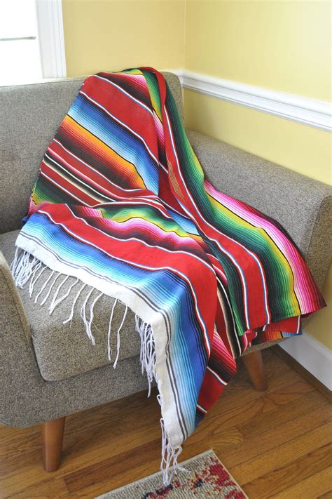 Serape Mexican Throw Blanket (More Colors) | Mexican throw blanket, Throw blanket, Mexican throw