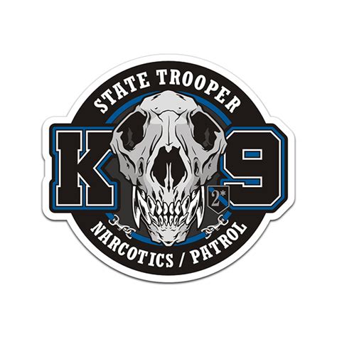 State Trooper K9 Unit Sticker Decal Highway Patrol Narcotics Dog ...