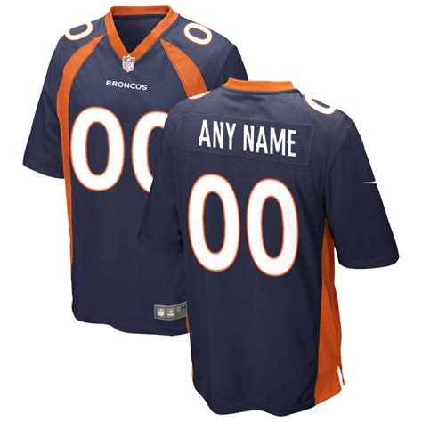 Denver Broncos Navy Custom Game Jersey - jerseys2021