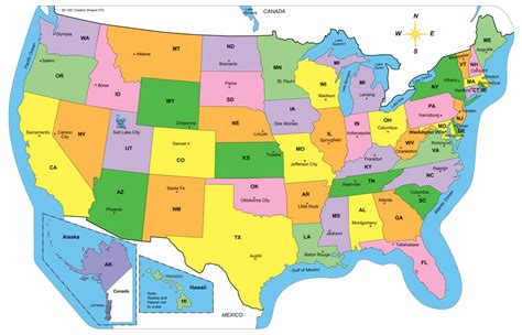 Labeled Maps Of The United States - Elisa Helaine