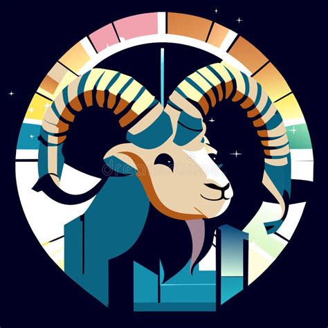 Ram Zodiac Sign. Vector Illustration of Astrological Symbol Stock ...