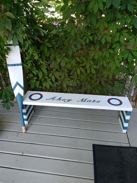 Nautical Bench for Our Cottage | Old benches, Canoe paddle, Nautical decor