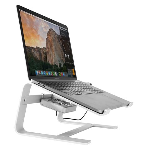 Macally Laptop Stand with Cooling Fan for Desk, Sturdy Aluminum Frame with Apple Finish, Quiet ...