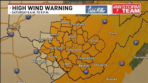 High wind warning issued for most of the area Saturday