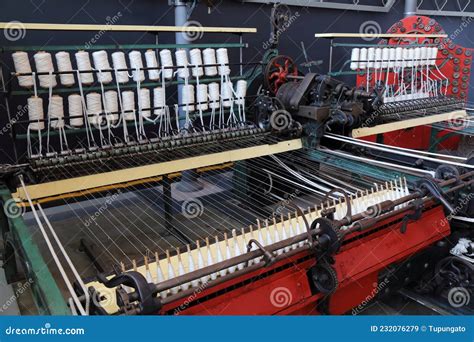 Textile factory machinery stock image. Image of manufacturing - 232076279