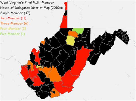 West Virginia's Final Multi-Member House of Delegates District Map (2010s) : r/MapPorn