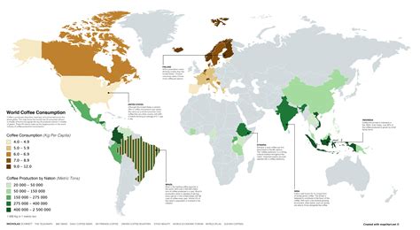 World Coffee Production and Consumption : r/MapPorn