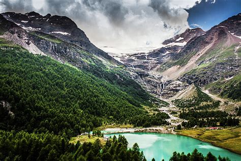 Alpine Mountain Glacier And Lake by Melinda Moore