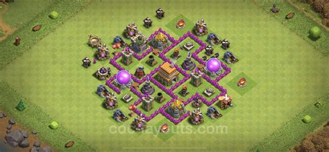 Trophy (Defense) Base TH6 with Link, Anti Everything, Hybrid - Clash of Clans - Town Hall Level ...