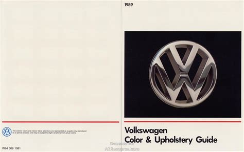 1989 Color & Upholstery Guide Brochure