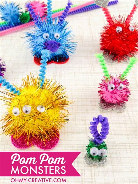 How To Make Pom Pom Monsters - Oh My Creative