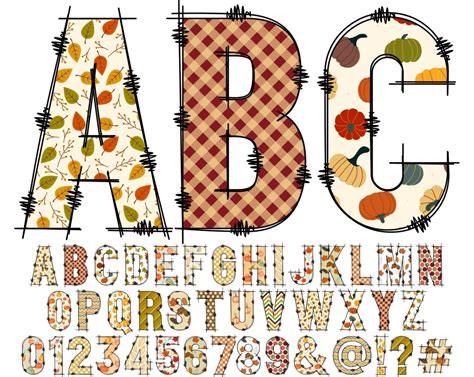 Autumn Fall Clipart Alphabet PNG, Doodle Alphabet, Transparent PNG, Doodle Letters Fall Letters ...