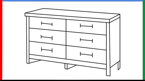 How to draw a Dresser step by step for beginners - YouTube