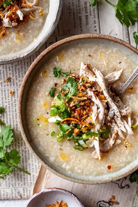 Chicken Congee (with homemade chicken broth) - Cooking Therapy