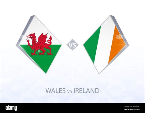 Europe football competition Wales vs Ireland, League B, Group 4. Vector ...