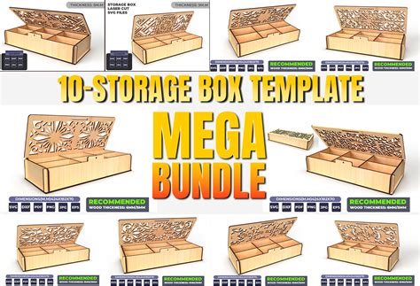 Storage Box Template Laser Cut Bundles Graphic by LaijuAkter · Creative Fabrica