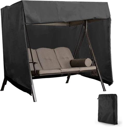 IE Garden Swing Seat Cover,Patio Swing Cover 3-Seater,Windproof,Outdoor Swing Covers,Anti-UV ...