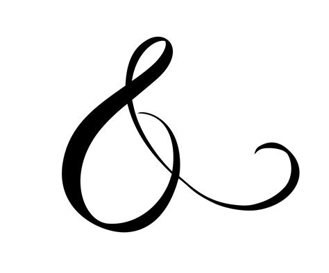 Custom decorative ampersand isolated on white. Hand written calligraphy, vector illustration ...