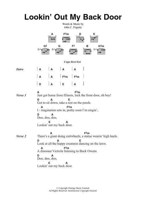 Lookin' Out My Back Door by Creedence Clearwater Revival - Guitar Chords/Lyrics - Guitar Instructor