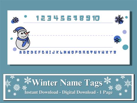 Winter Name Tags Instant Download Winter Printable Classroom Decor Classroom Decorations - Etsy