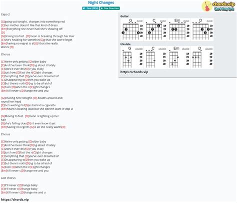 Chord: Night Changes - tab, song lyric, sheet, guitar, ukulele | chords.vip