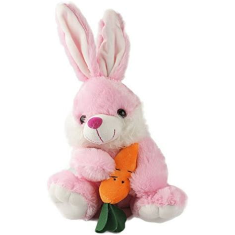 Plush Bunny Rabbit Stuffed Animal Large Easter Bunny with Carrot by bogo Brands (Pink) - Walmart ...