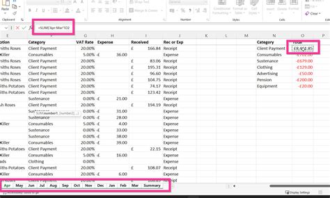 Excel Summary Sheet - Beginners